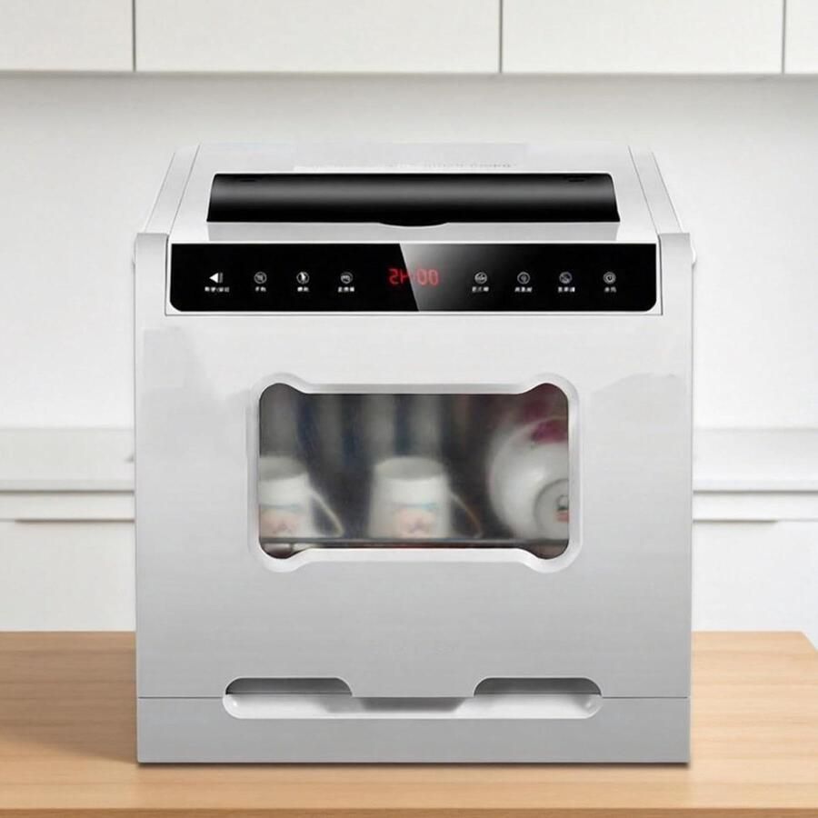 Mini Vaatwasser Aanrecht Model Snel Vaat Reinigen Hoge Temperatuur Reiniging 7 Couverts Wit