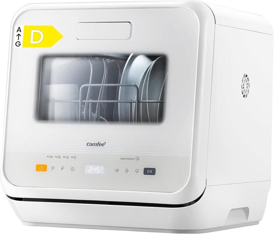Compacte Vaatwasser Mini Afwasmachine Snel Afwassen Zonder Installatie 42cm Breed Wit