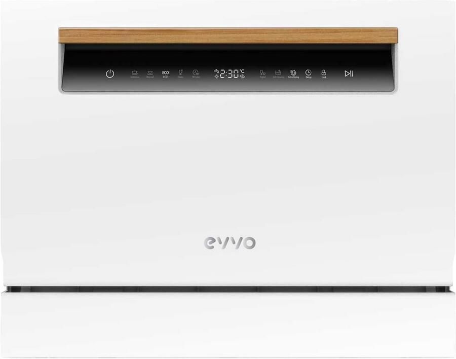 Mini Vaatwasser Compact 6 Services 8 Programma's Extra Droog en Stil