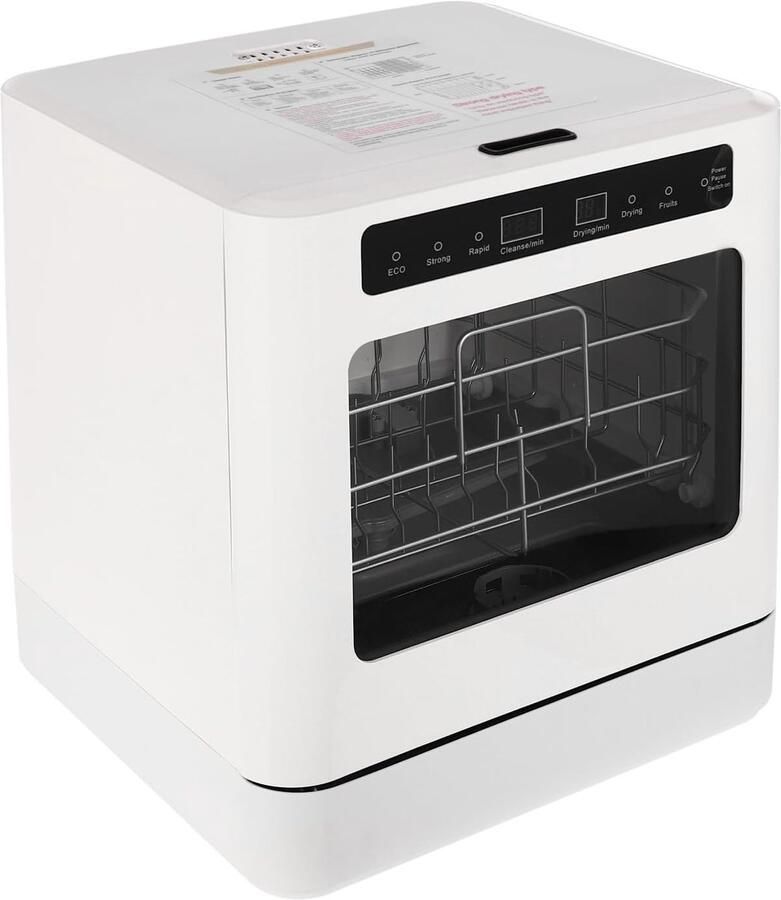 Mini Vaatwasser Compact Apparaat Snel Servies Wassen Vier Programma's 40x45x46 cm Wit