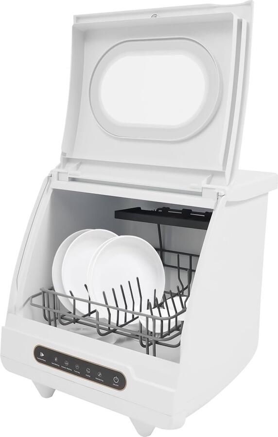 Mini Vaatwasser Tafelmodel Apparaat Snel Schoon Servies Met Desinfectie 5 Liter Tank Wit