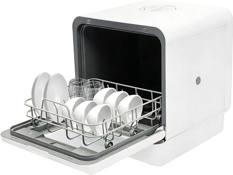 Mini Vaatwasser Compacte Afwasser Hygiënisch Schoon Geïntegreerde watertank 4-6 personen Wit