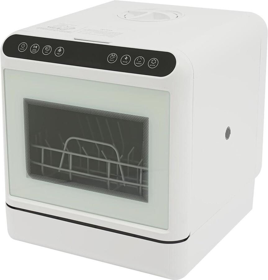 Tafelvaatwasser Mini vaatwasser Snel servies reinigen 6 couverts capaciteit 6 liter reservoir Wit