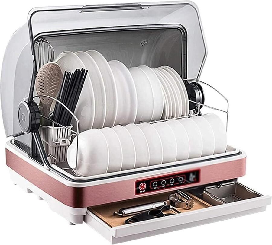 Mini Vaatwasser Compacte Tafelmodel Keuken Reinigen Dubbele Waterinlaat 47x40x39 cm Wit