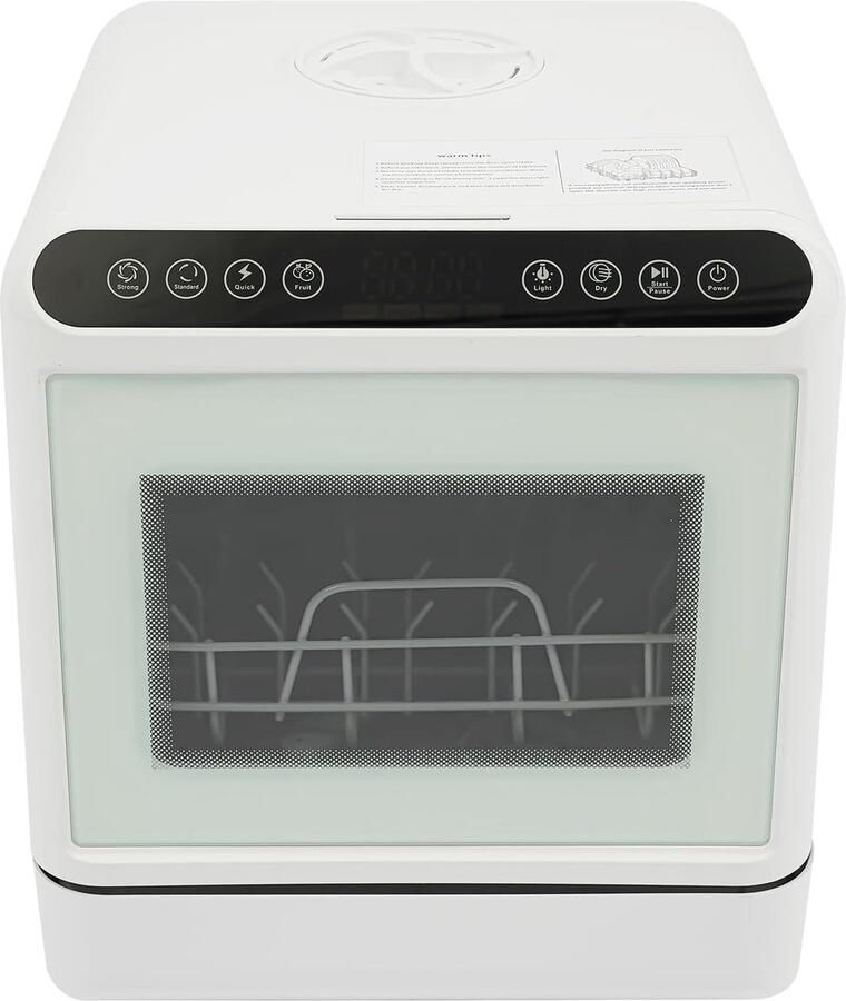 Mini vaatwasser Compacte tafelmodel Snel servies reinigen Zonder wateraansluiting 4-6 personen Wit