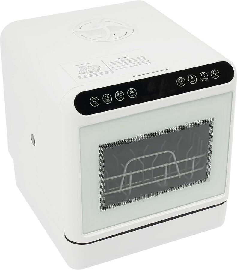 Compacte Vaatwasser Mini Afwasmachine Efficiënt Afwassen 72°C Water Temperatuur 6 Liter Tank Wit