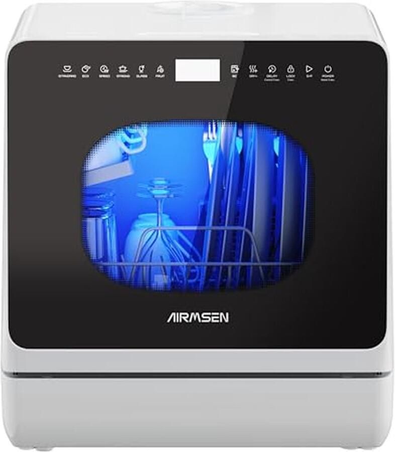 Mini-vaatwasser met 9 programma's 5 liter watertank en touch control voor huiskeukens