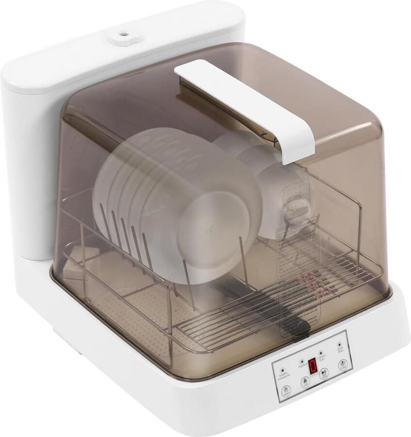 Mini Vaatwasser Compact Afwasapparaat Snel Servies Reinigen 360 Graden Sproeiarm 48x38x40 cm Wit