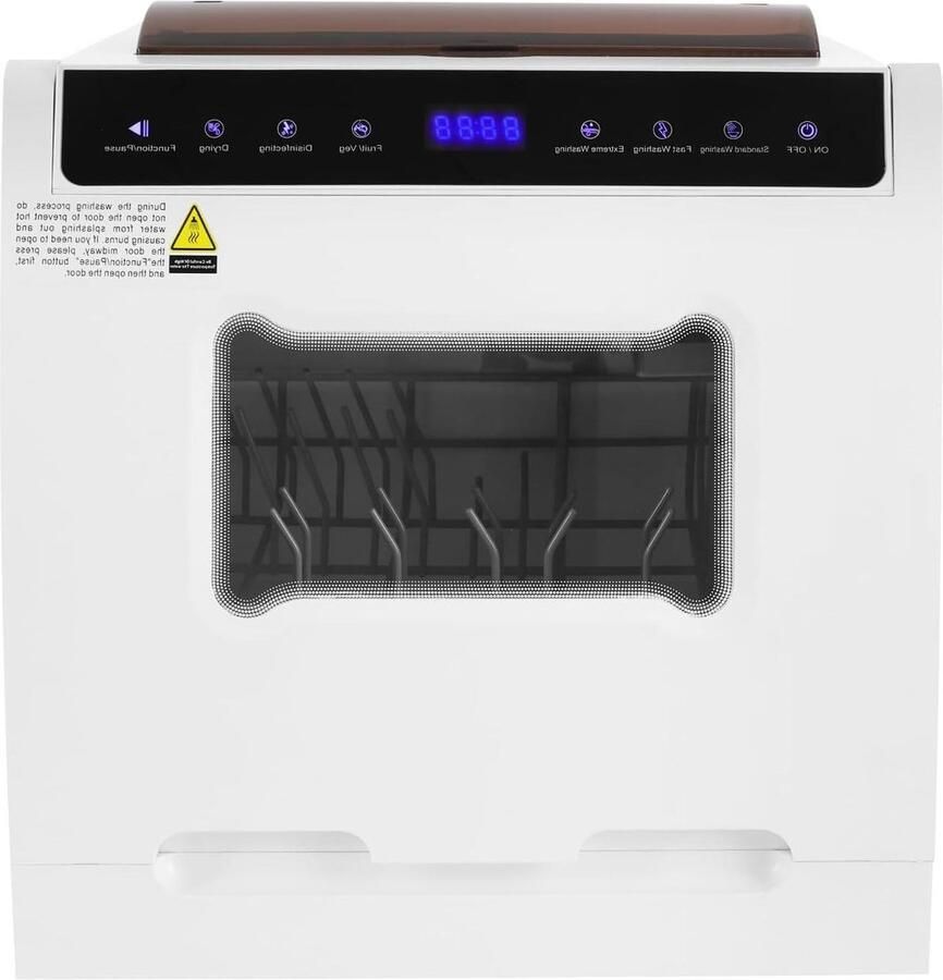 Mini vaatwasser Tafelmodel afwasmachine Hygiënisch afwassen Touchscreen bediening 46 x 41 x 46 cm Wit