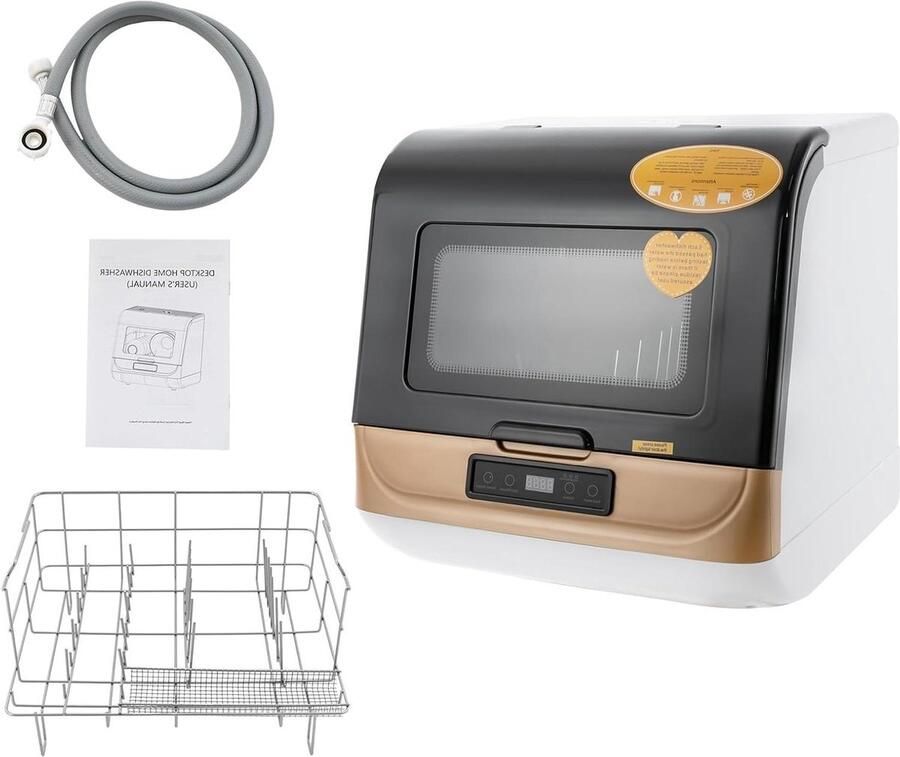 Mini-vaatwasser Tafelmodel Keuken Gemak Drie Wasprogramma's 45x40x45 cm Goud