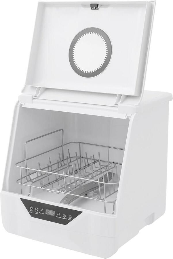 Mini Vaatwasser Tafelmodel Vaatwasser Snel Servies Reinigen 4 Wasprogramma's 6 Liter Wit