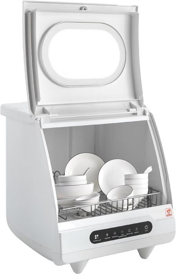 Tafelvaatwasser Mini vaatwasser Snel servies reinigen Met watertank 45 x 45 x 38 cm Wit