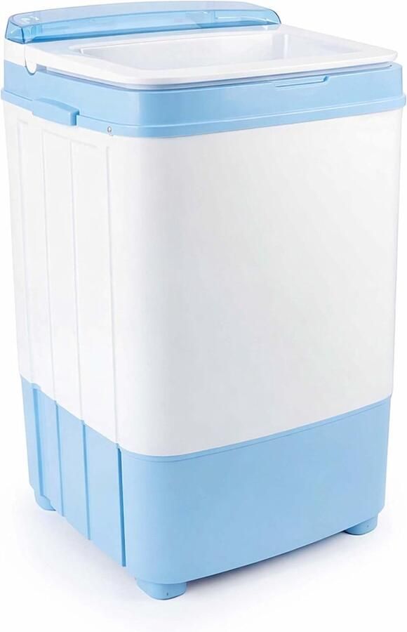 Mini Was Machine Compacte Wasmachine Kamperen Reizen Wassen Centrifugeren 37x38x66cm Wit Blauw