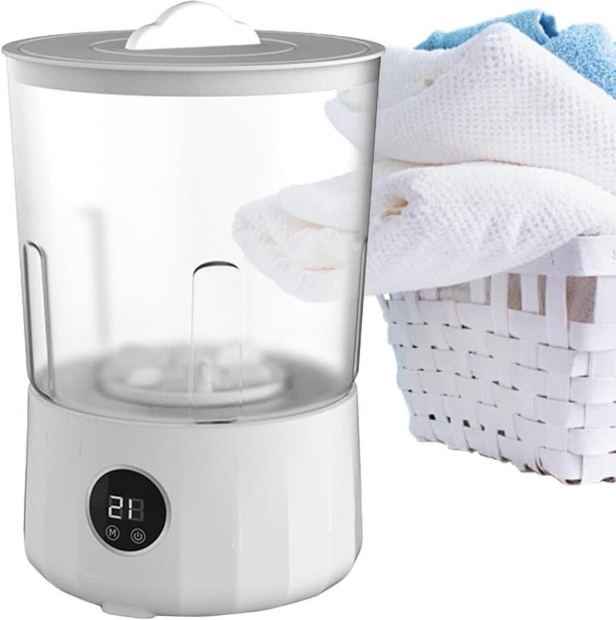 Mini Wasapparaat Draagbare Wasmachine Kleine Kleding Wassen Oplaadbaar Batterij-Aangedreven 15 Liter Capaciteit Wit