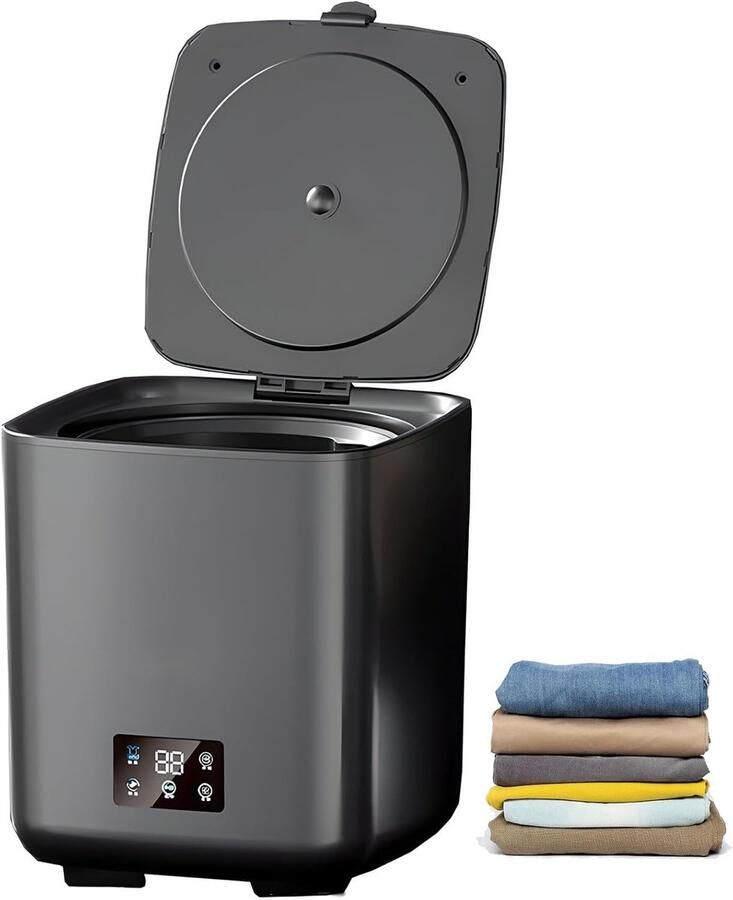 Mini Wasautomaat Compacte Wasmachine Babykleding Wassen LCD Touch Bediening 10L Capaciteit Wit