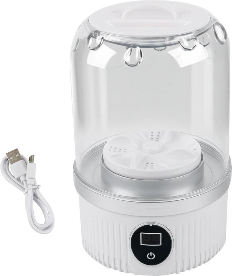 Mini Wasautomaat Ondergoed Wasmachine Apart Leven Draadloos Oplaadbaar 1 Liter Wit