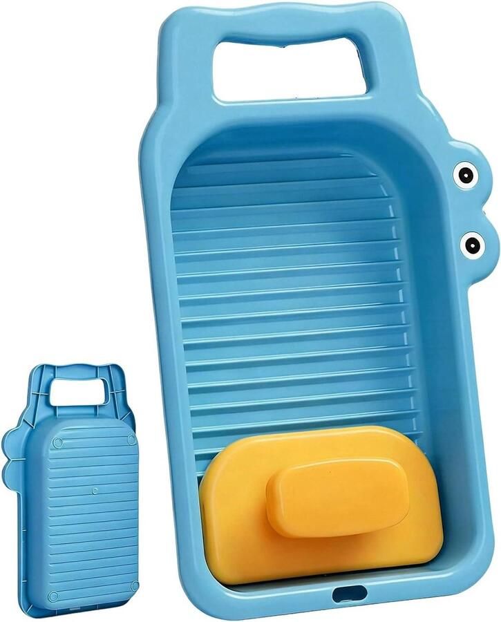 Mini Wasbord Draagbare Wasmat Handwas Kleding Krokodillenstructuur 34 x 20 x 6 cm Grijs