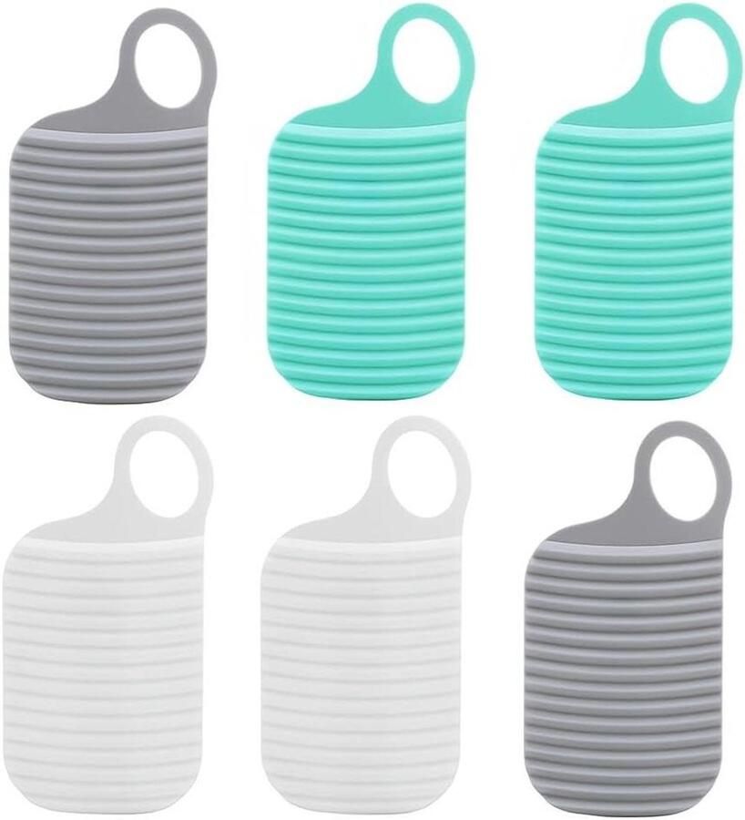 Mini Wasbord Handwas Hulp Sokken Wassen Compact Ontwerp 6 Stuks Wit Grijs Groen