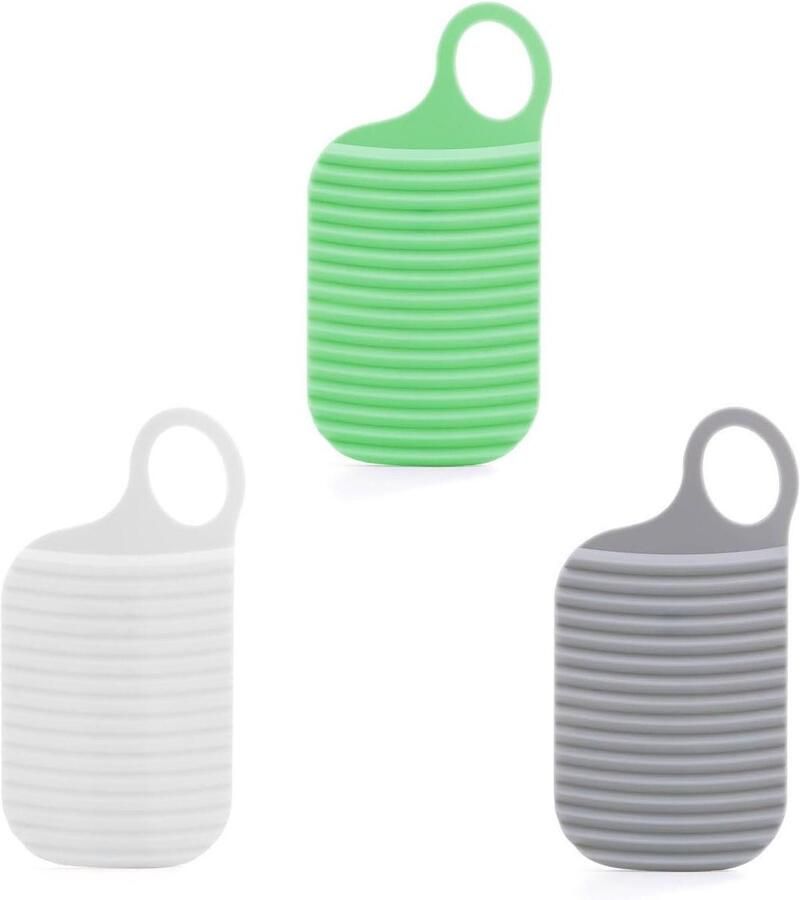 Mini Wasbord Handwas Plank Ondergoed Wassen Gladde textuur 3 Stuks Grijs Wit Groen