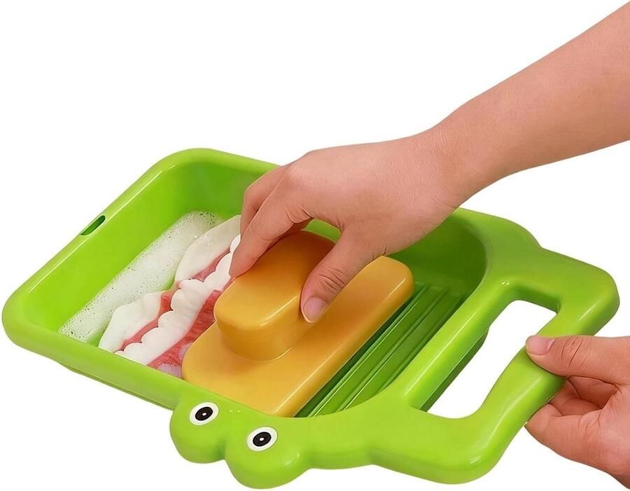 Draagbare Wasplank Handwas Schrobber Efficiënt Wassen Compact Lichtgewicht 34x20x6 cm Groen