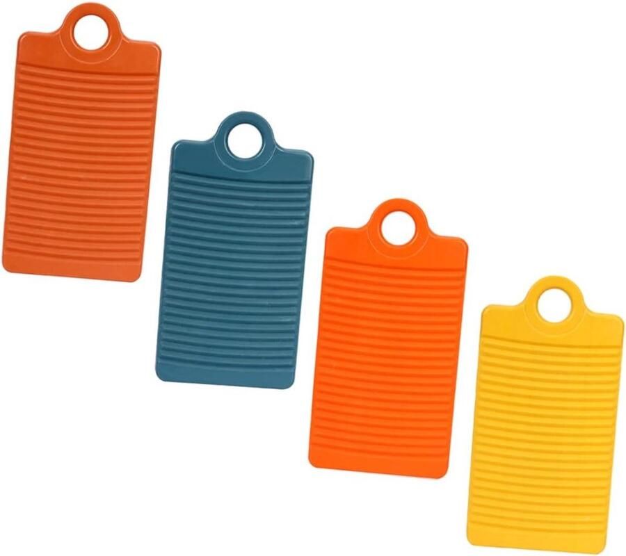 Mini Wasbord Handwasbord Draagbaar Kleding Wassen Golvend Wrijfoppervlak 305 cm Geel Rood