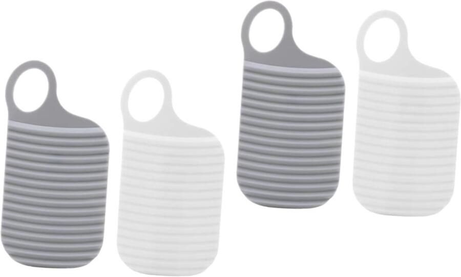 Mini Wasbord Wasplank Set Kleine Was Golvend Wrijfoppervlak 4 Stuks Grijs