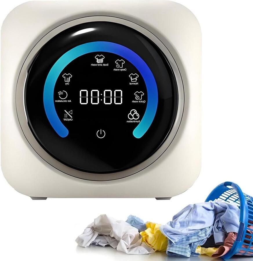 Mini Wasdroger Combinatie Compacte Wasmachine Delicate Kleding Wassen 2-in-1 Was en Droog 3.5L Wit