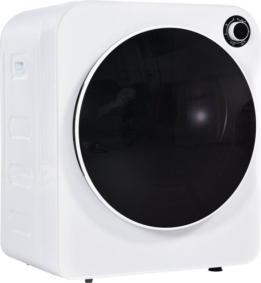 Mini Wasdroger Compacte Afvoerdroger RVS Trommel Wandmontage 3 kg Capaciteit Voor Klein Appartement 49x39x59 cm Wit