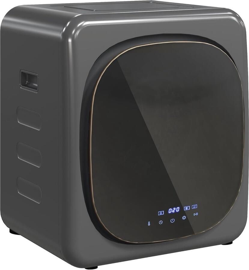Mini Wasdroger Compacte Droger Kleding Drogen 6 Programma's 4 kg Capaciteit Grijs