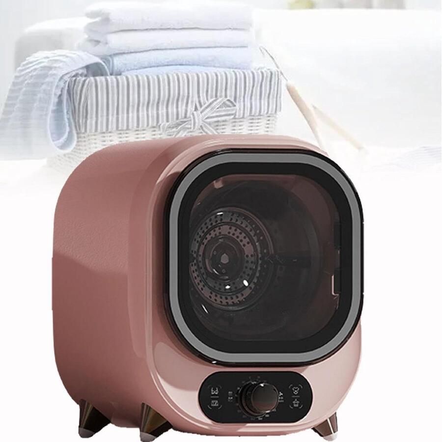 Mini Wasdroger Compacte Droger Kleding Drogen Blauwlicht Technologie 08 kg Capaciteit Roze