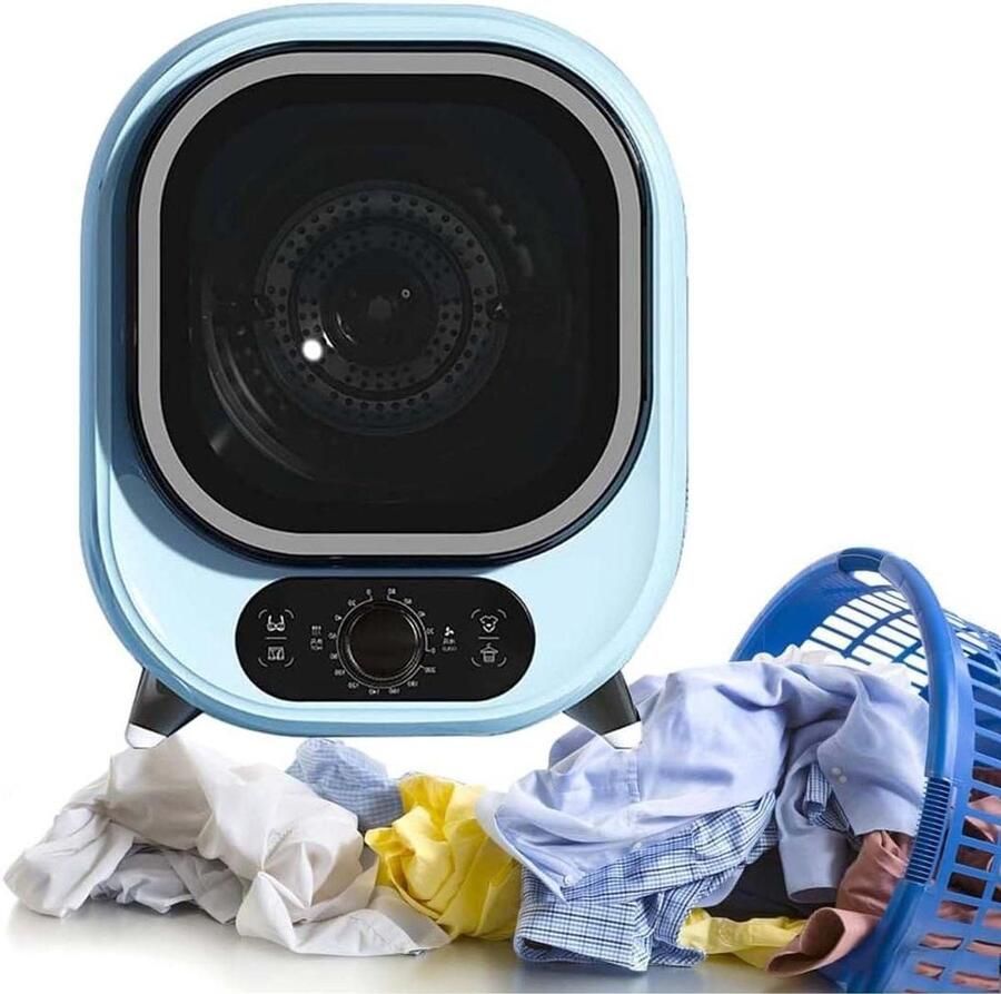 Mini Wasdroger Compacte Droger Kleding Drogen Dubbele Temperatuurregeling 0.8 kg Blauw