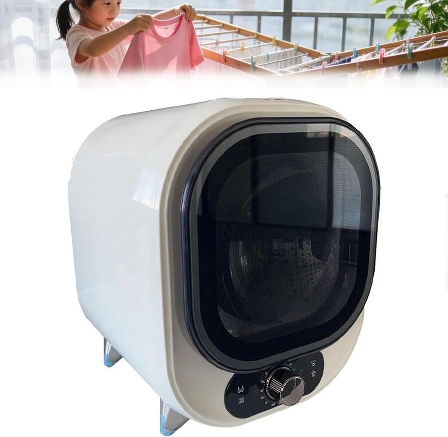 Mini Wasdroger Compacte Droger Kleine Huishoudens 7 Droogmodi 08 kg Wit