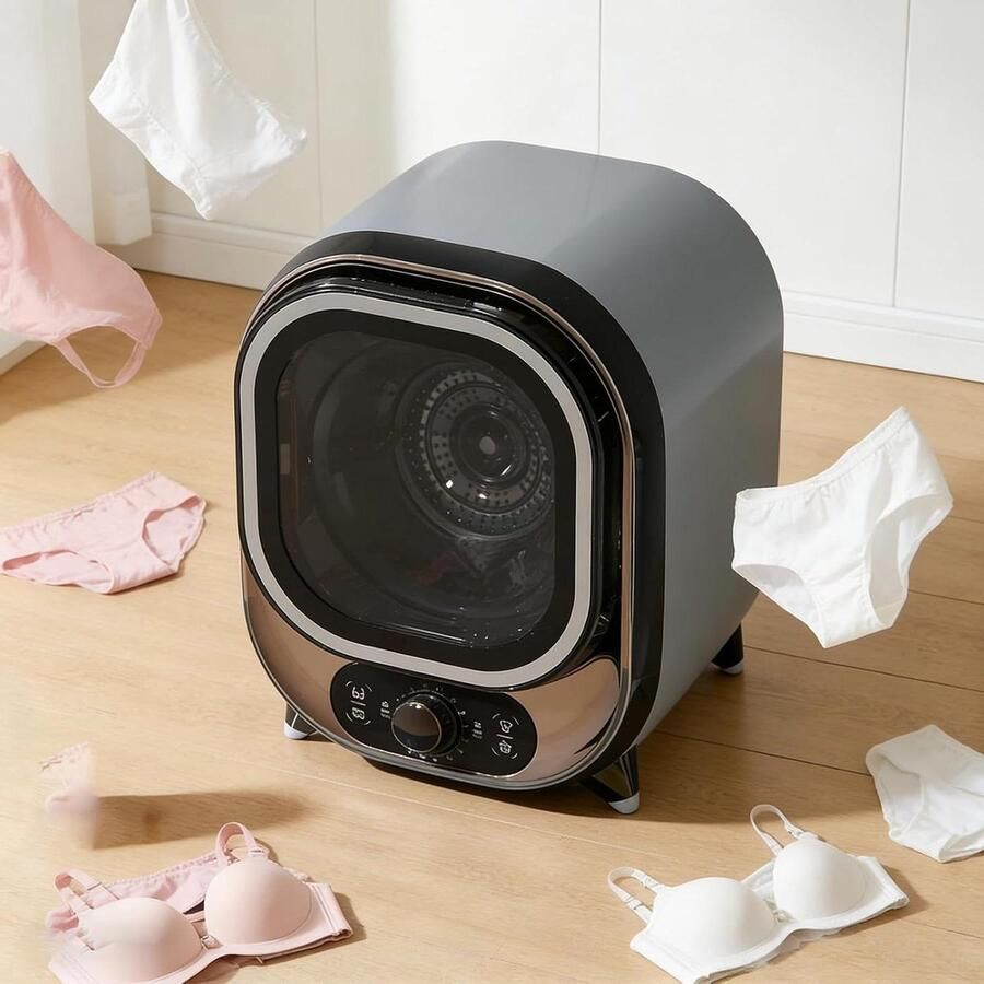 Mini Wasdroger Compacte Droger Kleine Was Drogen Stille Werking 35 dB 0.8 kg capaciteit Wit