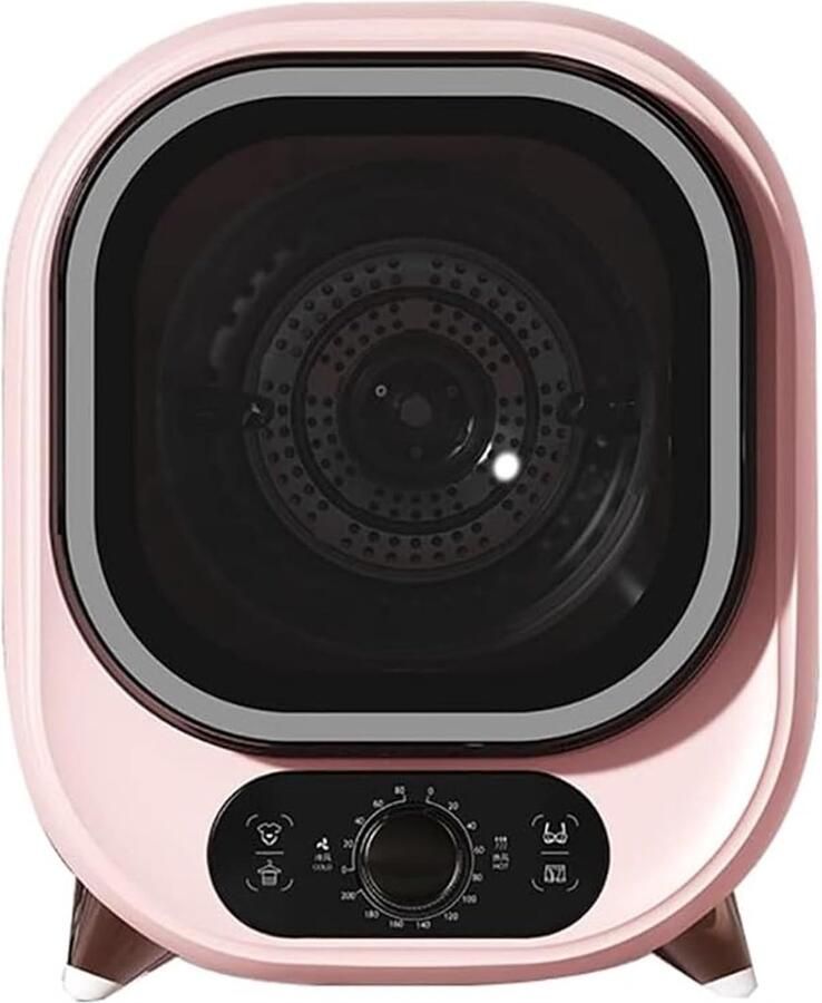 Mini Wasdroger Compacte Droger Snel Kleding Drogen Roestvrijstalen Kuip 500W Roze