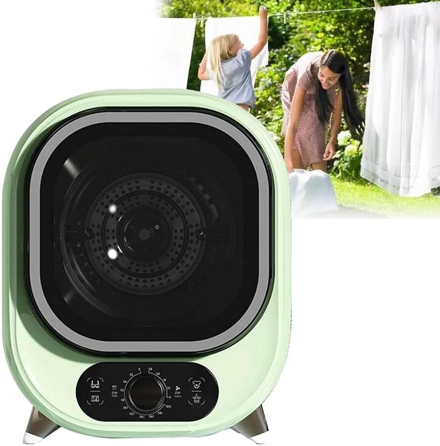 Mini Wasdroger Compacte Dryer Snel Kleding Drogen Roestvrijstalen Kuip 51 kg Capaciteit Groen