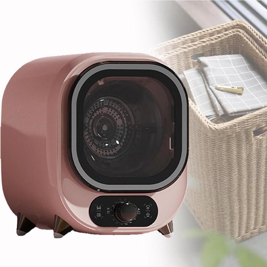 Mini Wasdroger Condensdroger Compact Snel Kleding Drogen Blauwlicht Technologie 08 kg Capaciteit Roze