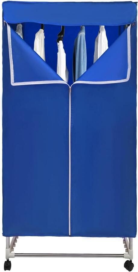 Mini Wasdroger Draagbare Droger Kleding Drogen Inklapbaar Ontwerp 70 x 50 x 150 cm Blauw