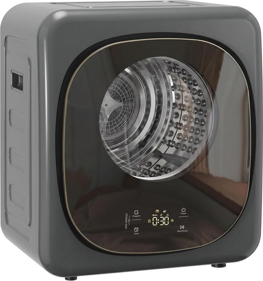 Mini Wasdroger Kledingdroger Compact Snel Kleding Drogen Intelligente Sensor 4 kg Capaciteit Grijs - Foto 1