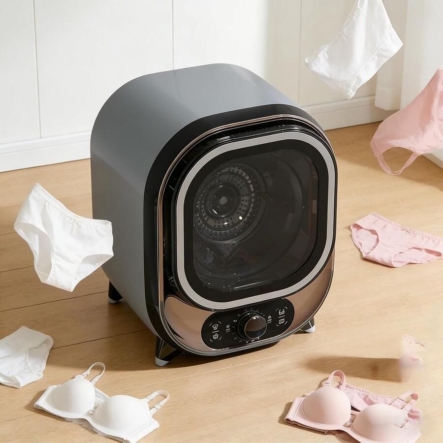 Mini Wasdroger Kleine Droger Snel Kleding Drogen Stille Werking 35dB 0.8 kg Capaciteit Wit