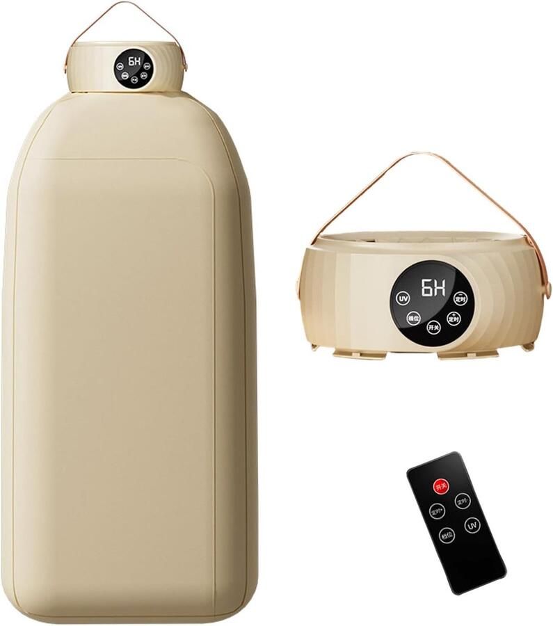 Mini Wasdroger met Warmtepomp Draagbare Droger met UV-Sterilisatie Afstandsbediening 1-7 Uur Timer Compacte Reisdroger voor Camping Slaapzaal en Thuis