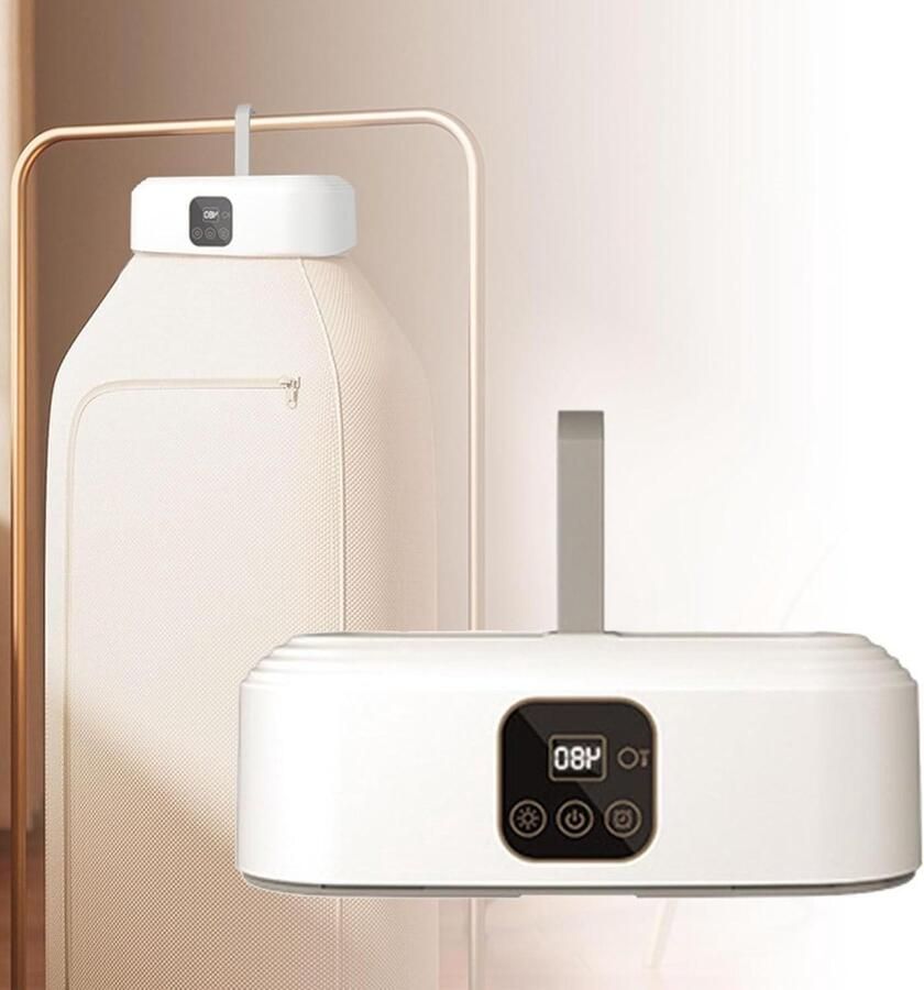 Mini Wasdroger Opvouwbare Droger Snel Kleding Drogen 360° Hetelucht 600W Wit