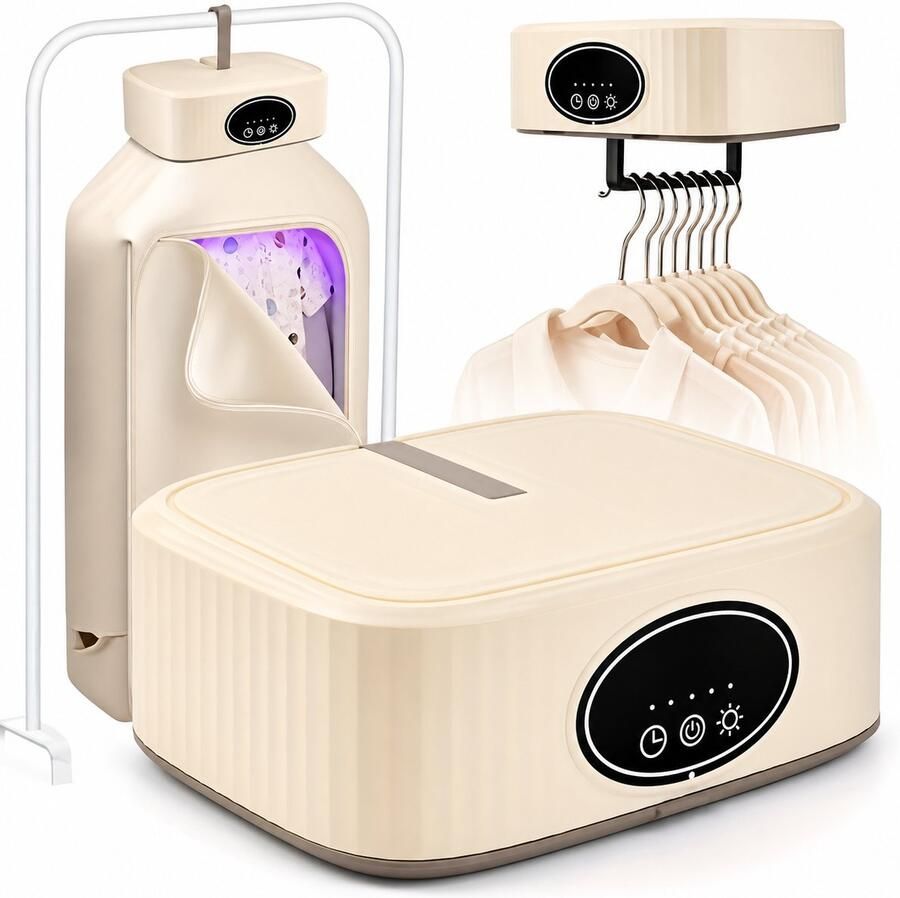 Mini Wasdroger Opvouwbare Kledingdroger met Timer en Droogzak Compact voor Camper en Studentenkamer