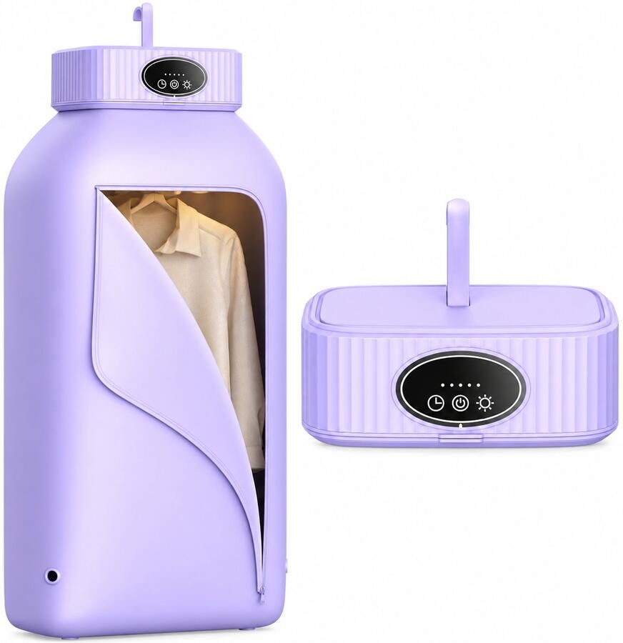 Mini Wasdroger Opvouwbare Kledingdroger met Timer en Droogzak Compact voor Kleine Wasjes