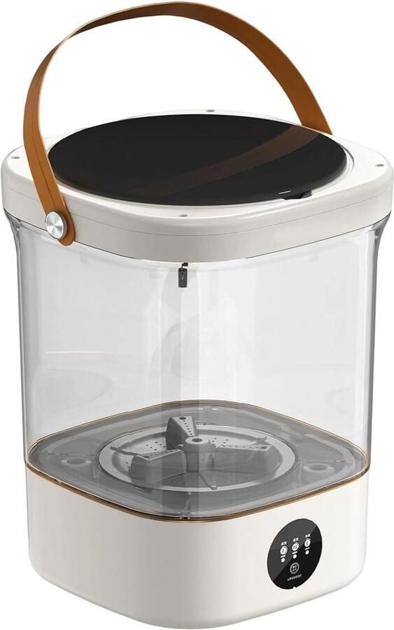 Mini Wasemachine Draagbare Wasmachine Reizen en Camping Geperforeerd Microrooster 12 liter Wit