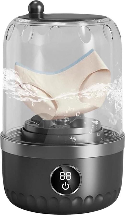 Mini Wasmachine Draagbare Wasmachine Kleine Wasjes Trillingsvrij Ontwerp 1 Liter Zwart