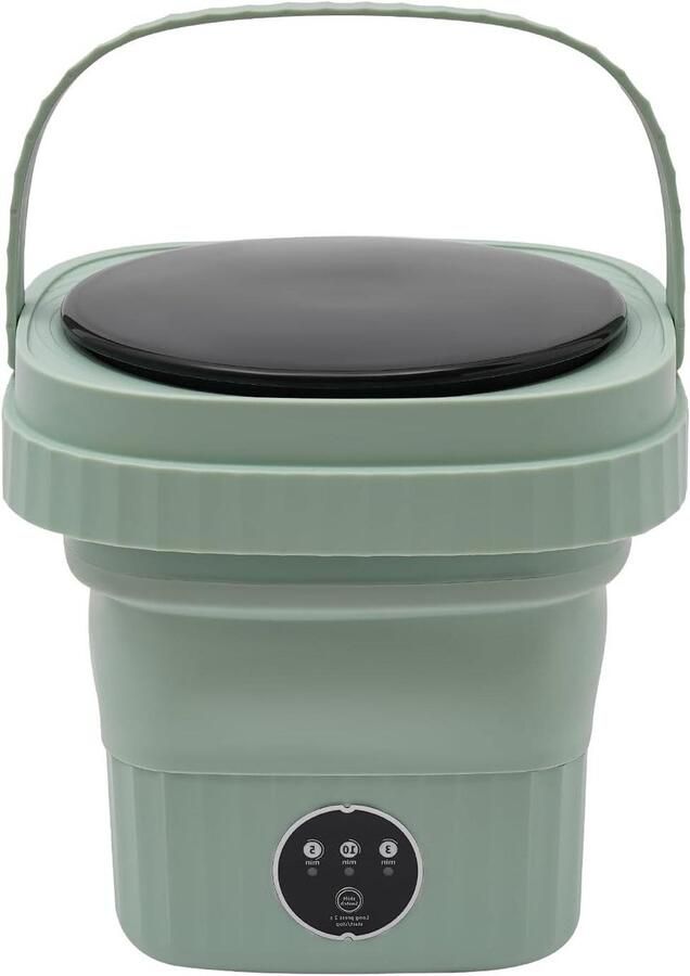 Mini Wasemmer Opvouwbaar Model Kleine Kleding Wassen Stille Werking 36dB 6 Liter Capaciteit Groen