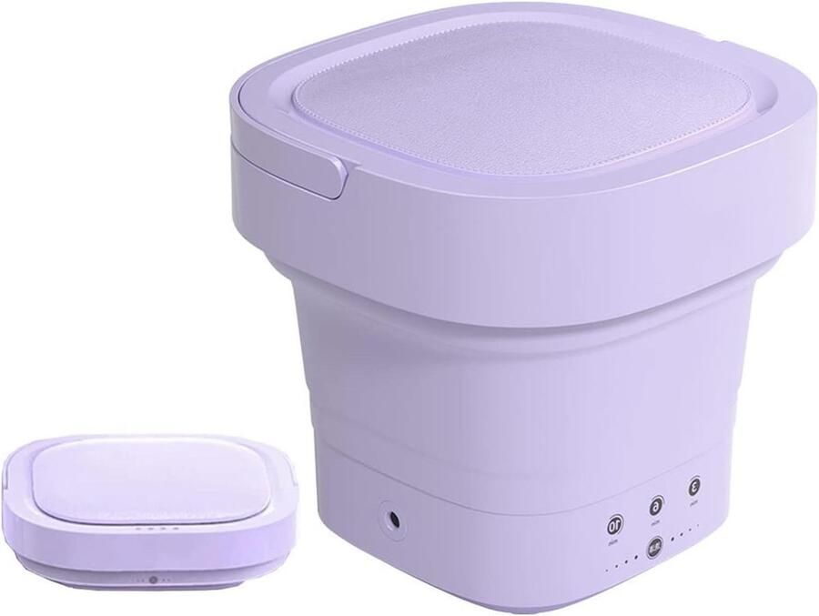 Mini Wasemmer Opvouwbare Wasmachine Reizen en Kamperen Zilverionen Bescherming 5 Liter Paars
