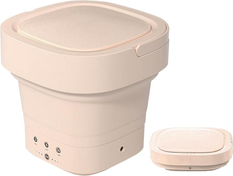 Mini Wasemmer Opvouwbare Wasmachine Reizen Kamperen Zilverionen Reiniging 5 Liter Geel