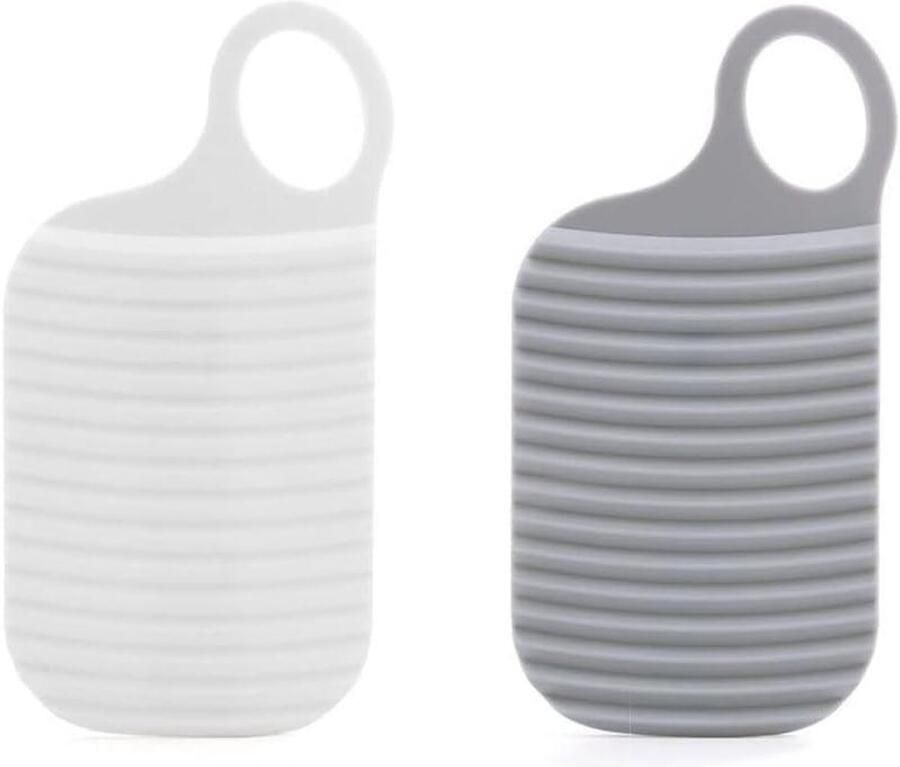 Mini Washboard Draagbare Wasplank Handwas Kleding Opvouwbaar Ontwerp 2 Stuks Wit Grijs