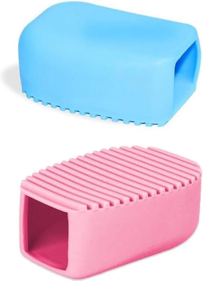 Mini Washboard Handwas Bord Vlekken Verwijderen Zacht Flexibel Siliconen 2 Stuks Blauw Roze - Foto 1